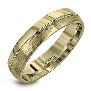 Simon G. White & Rose Gold "Brushed" Two-Tone Men's Wedding Band