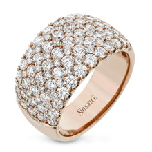 Load image into Gallery viewer, Simon G. Wide Simon Set Pave Diamond Anniversary Ring
