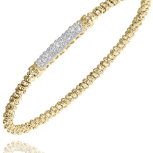 Load image into Gallery viewer, Vahan 14K Yellow Gold Petite Pave Diamond Bangle Bracelet
