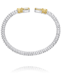 Vahan Sterling Silver & 14K Yellow Gold Art Deco Windows Diamond Bracelet