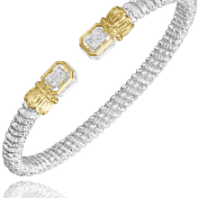 Load image into Gallery viewer, Vahan Sterling Silver &amp; 14K Yellow Gold Art Deco Windows Diamond Bracelet
