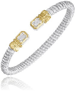 Vahan Sterling Silver & 14K Yellow Gold Art Deco Windows Diamond Bracelet