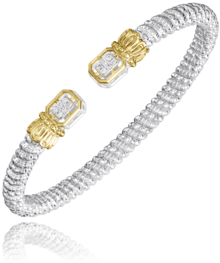 Vahan Sterling Silver & 14K Yellow Gold Art Deco Windows Diamond Bracelet