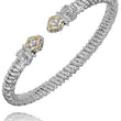 Load image into Gallery viewer, Vahan Sterling Silver &amp; 14K Yellow Gold Diamond Pave &quot;Spades&quot; Bangle Bracelet
