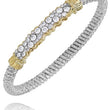 Load image into Gallery viewer, Vahan Sterling Silver &amp; 14K Yellow Gold Diamond Radiant Bangle Bracelet
