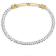 Load image into Gallery viewer, Vahan Sterling Silver &amp; 14K Yellow Gold High Polish Rectangular Link Diamond Bracelet
