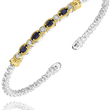 Load image into Gallery viewer, Vahan Sterling Silver &amp; 14K Yellow Gold Oval Blue Sapphire &amp; Diamond Bracelet
