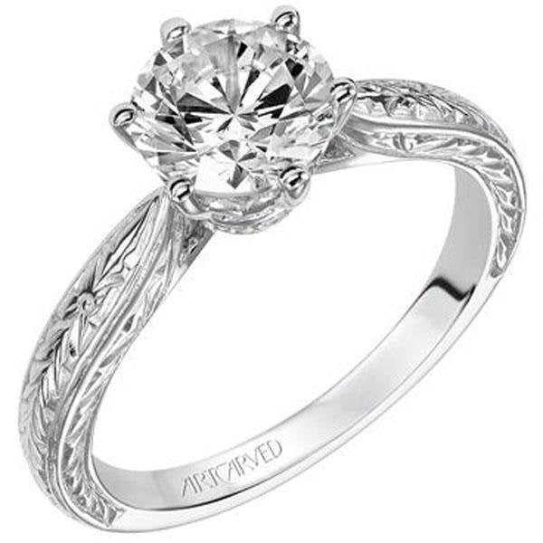 .35ct Mens Art Carved Diamond Solitaire Ring by Adina Jewelers