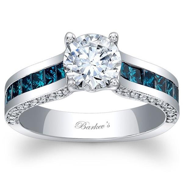 Barkev's Princess Cut Channel Set Blue Diamond Engagement Ring – Ben ...