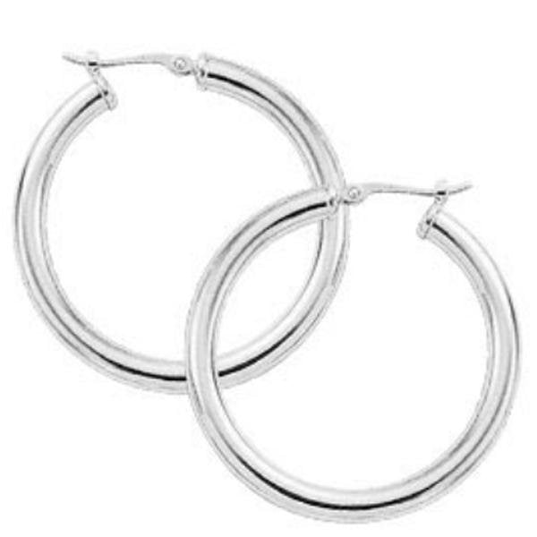 CLASSIC HUGGING HOOP EARRINGS-SILVER – Lucca Couture