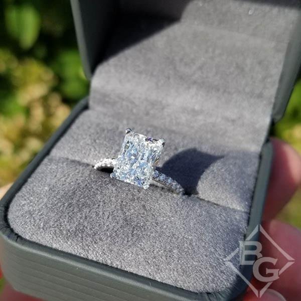 Ben Garelick Elongated Radiant Hidden Halo Diamond Engagement Ring - 14K Yellow Gold