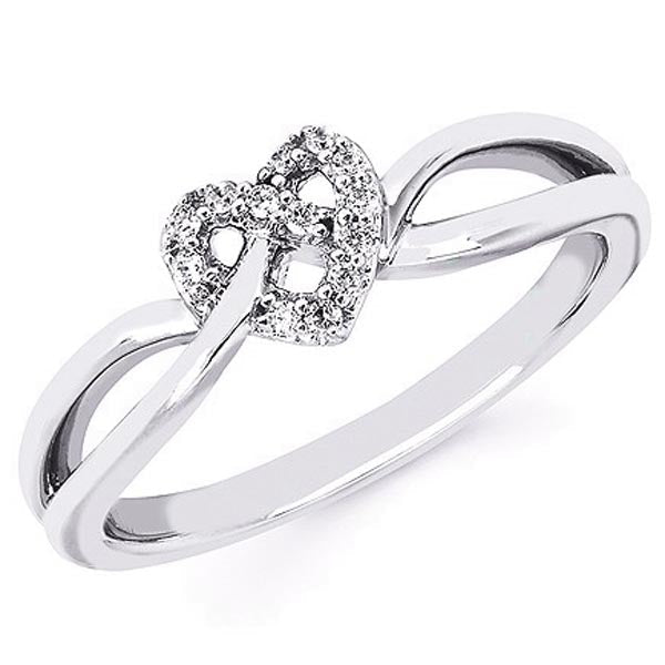 Diamond Double Heart Ring  Double heart ring, Romantic rings, Size 10 rings