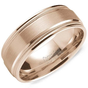 CrownRing 8MM Wide Brushed Center Wedding Band