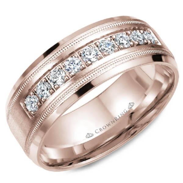 CrownRing Wide Round Cut Diamond Wedding Band | WB-8252 | Ben Garelick