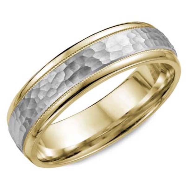 Men Wedding Band crown of thorns in two tone gold