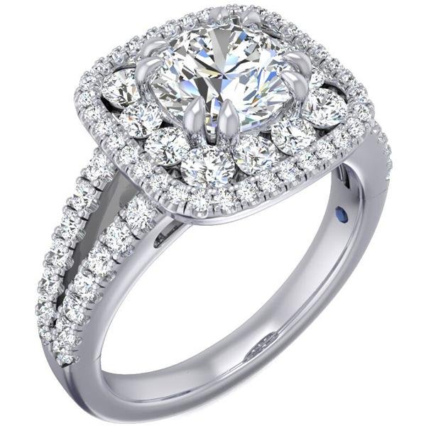 Fana Cushion Shaped Double Halo Diamond Engagement Ring | S3507 – Ben ...