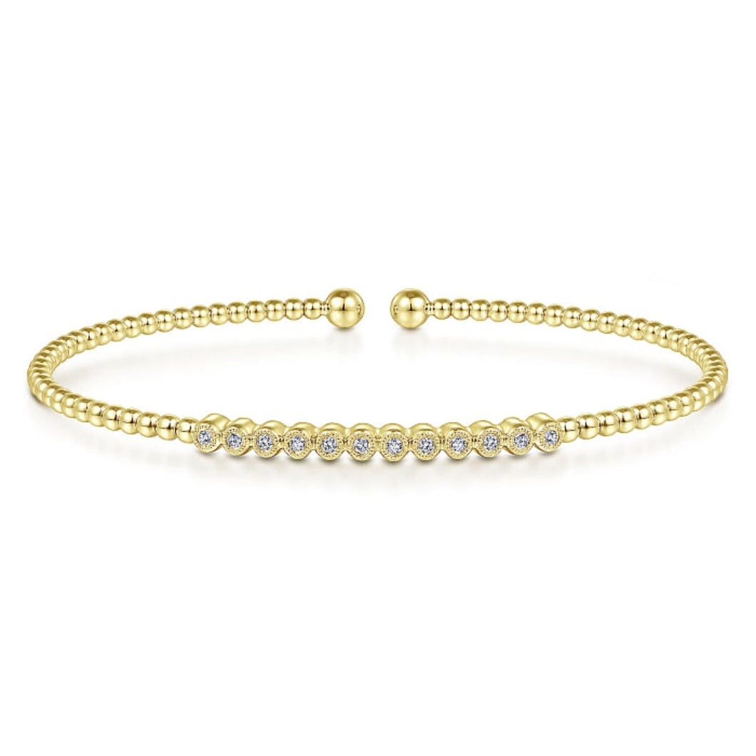 Gabriel & Co. Bujukan Round Cut Diamond Bezel Bangle