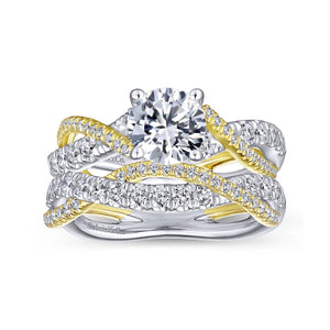 Gabriel & Co. Bypass Twist Diamond Wedding Band