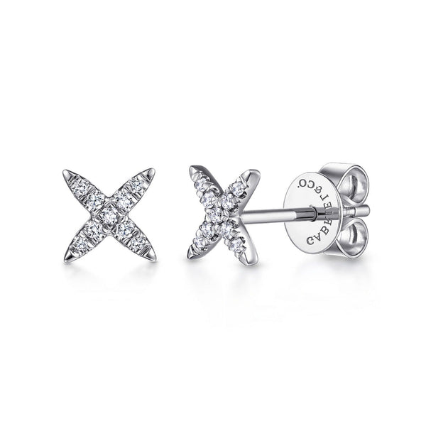 White Gold Diamond X Earrings – McFarlane Fine Jewellery