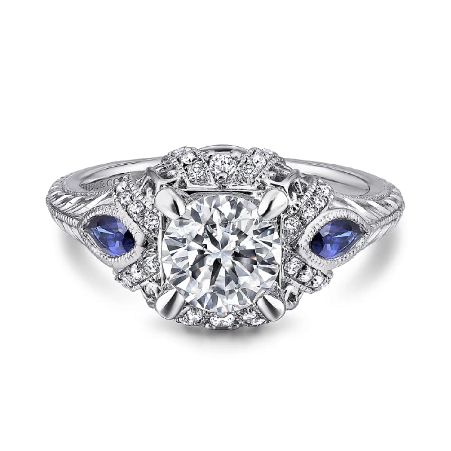 Celia - 14k White Gold 1 Carat Oval Split Shank Natural Diamond Engagement  Ring @ $1100 | Gabriel & Co.