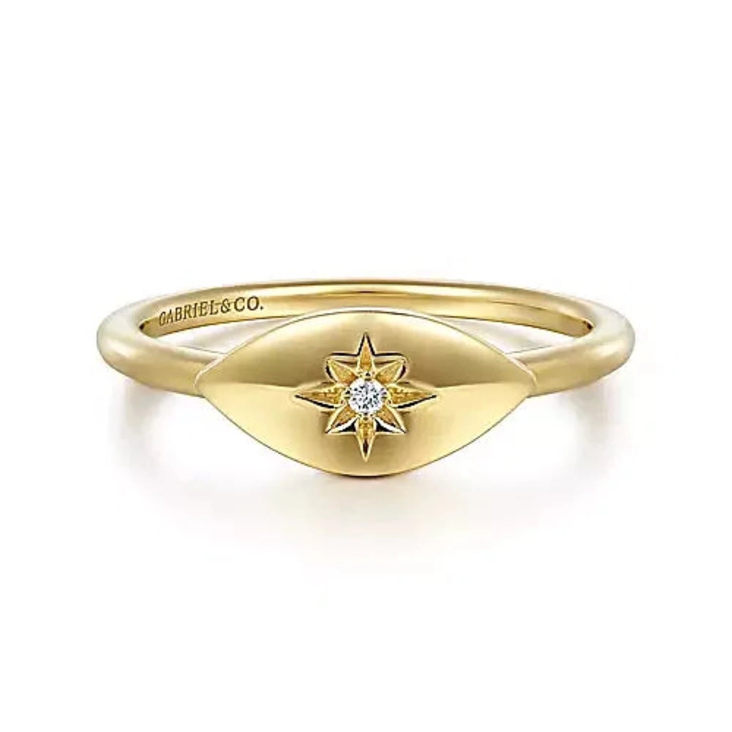 Gabriel Diamond Starburst Signet Ring