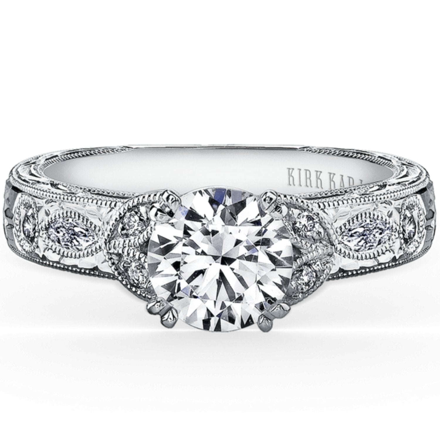 Ruby Channel Set Diamond Engagement Ring – Kirk Kara