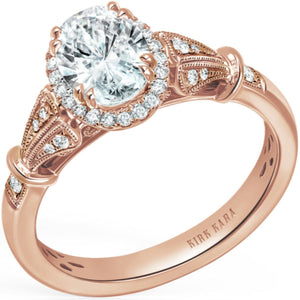 Kirk Kara "Lori" Oval Cut Halo Diamond Engagement Ring