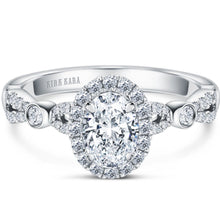 Load image into Gallery viewer, Kirk Kara &quot;Lori&quot; Oval Cut Hidden Halo Diamond Engagement Ring
