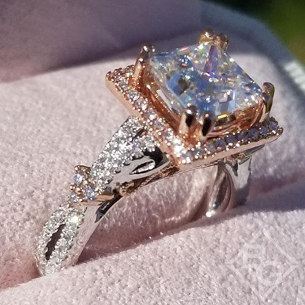 Emerald Cut Solitaire Halo Engagement Ring - Elsie - Sylvie Jewelry