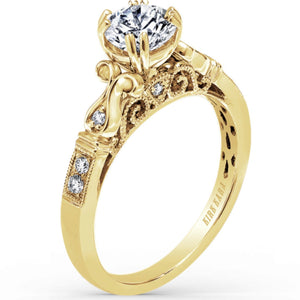 Kirk Kara "Pirouetta" Scrollwork Diamond Engagement Ring