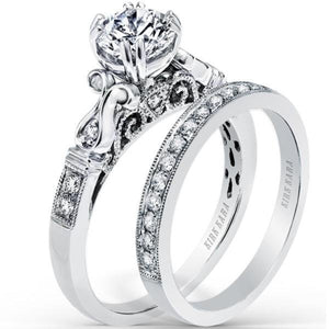 Kirk Kara "Pirouetta" Scrollwork Diamond Engagement Ring