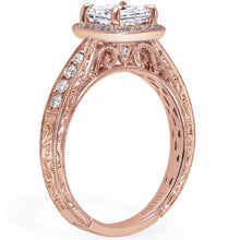 Load image into Gallery viewer, Kirk Kara &quot;Stella&quot; Vintage Style Cushion Halo Diamond Engagement Ring
