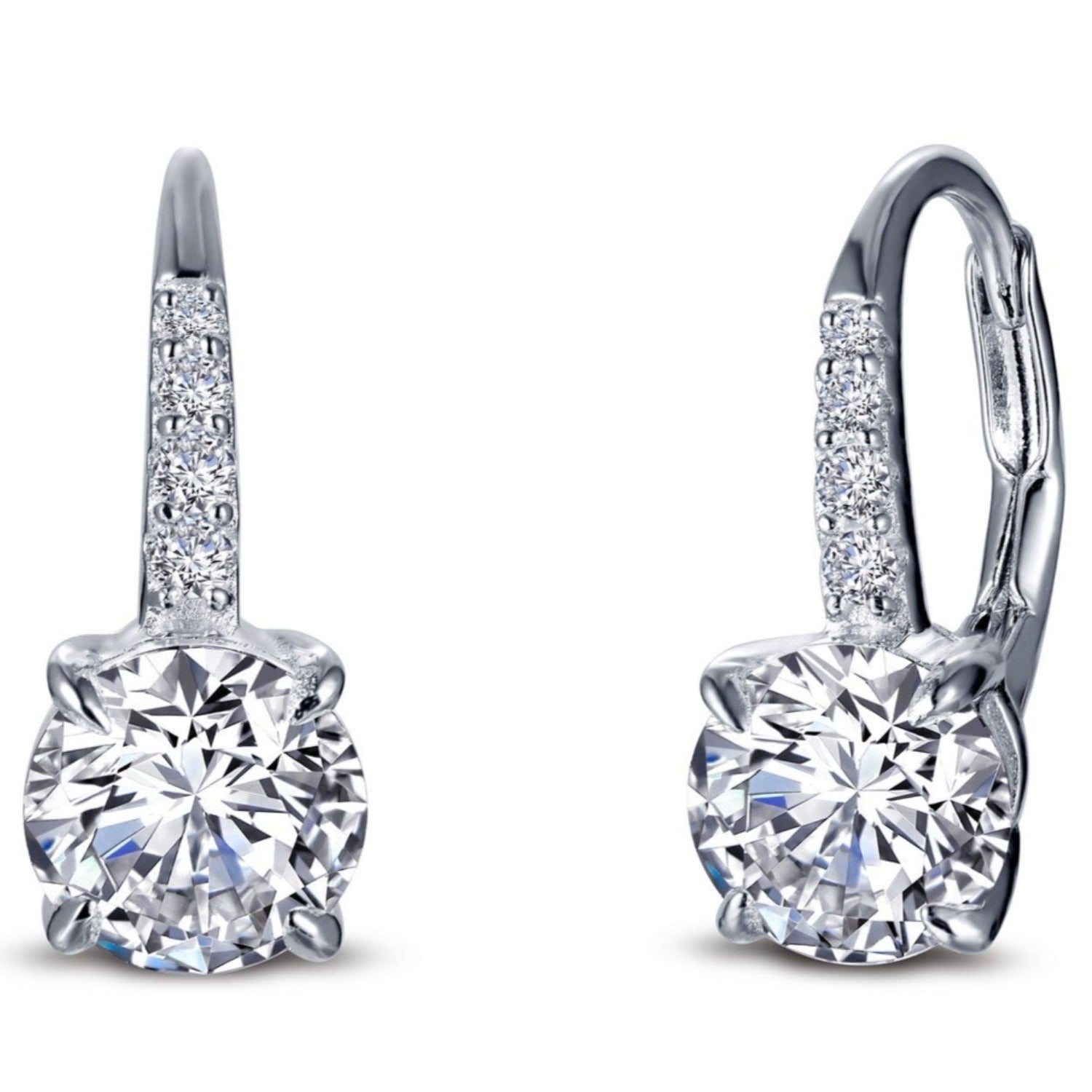 Lafonn Simulated Diamond Round Cut Leverback Earrings