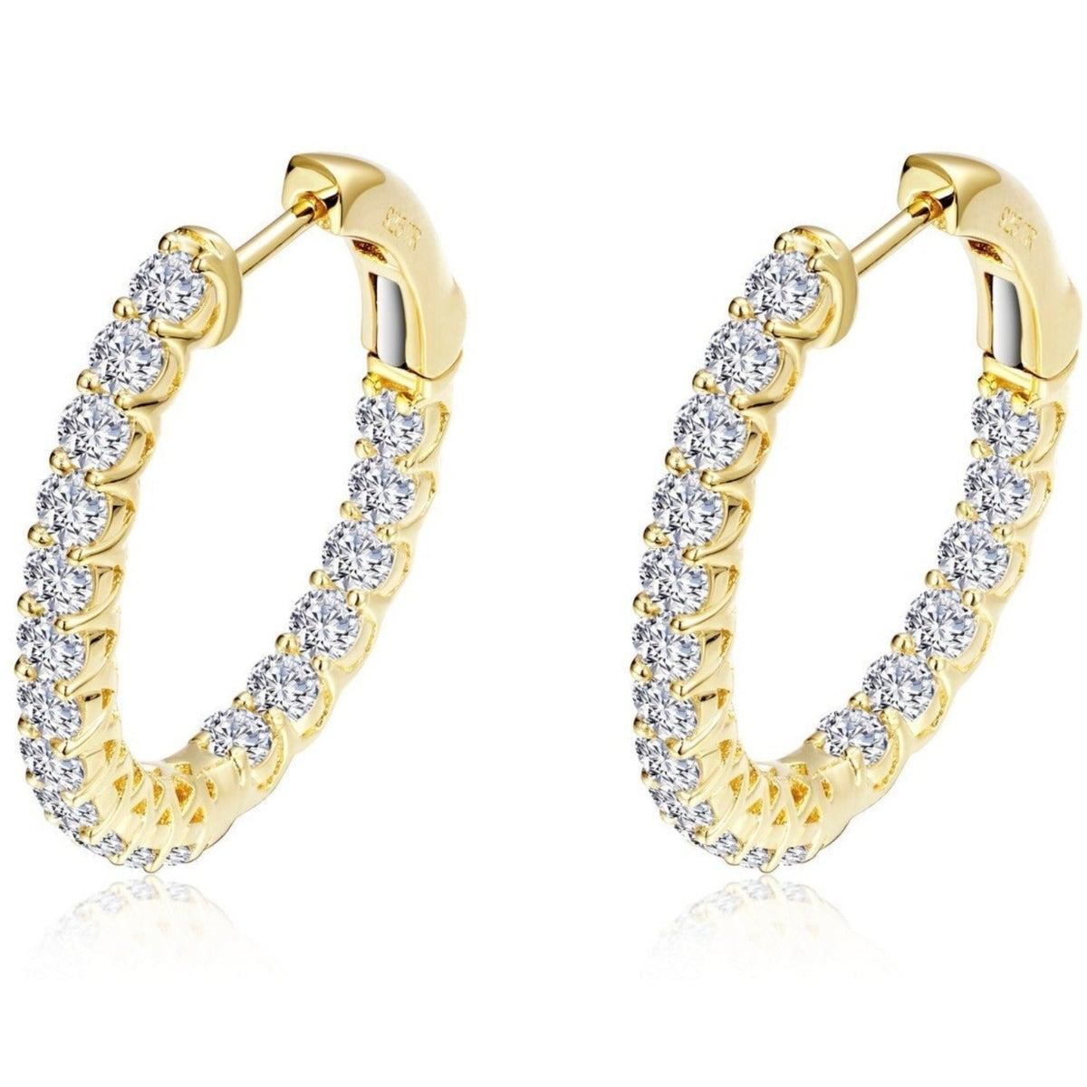 Lafonn Simulated Diamond Gold Plated Hoop Earrings | Ben Garelick