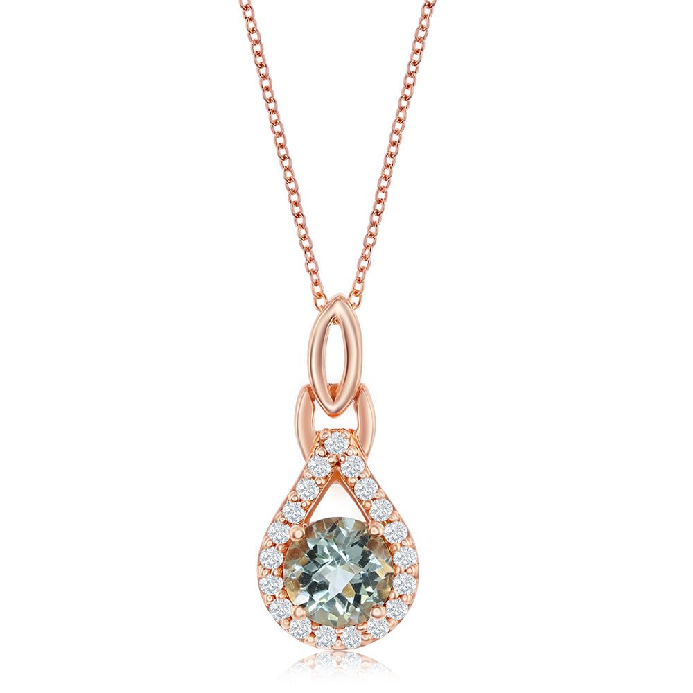 Le Vian Round Cut Mint Julep Quartz Teardrop Halo Pendant - WJCG 11GM – Ben  Garelick