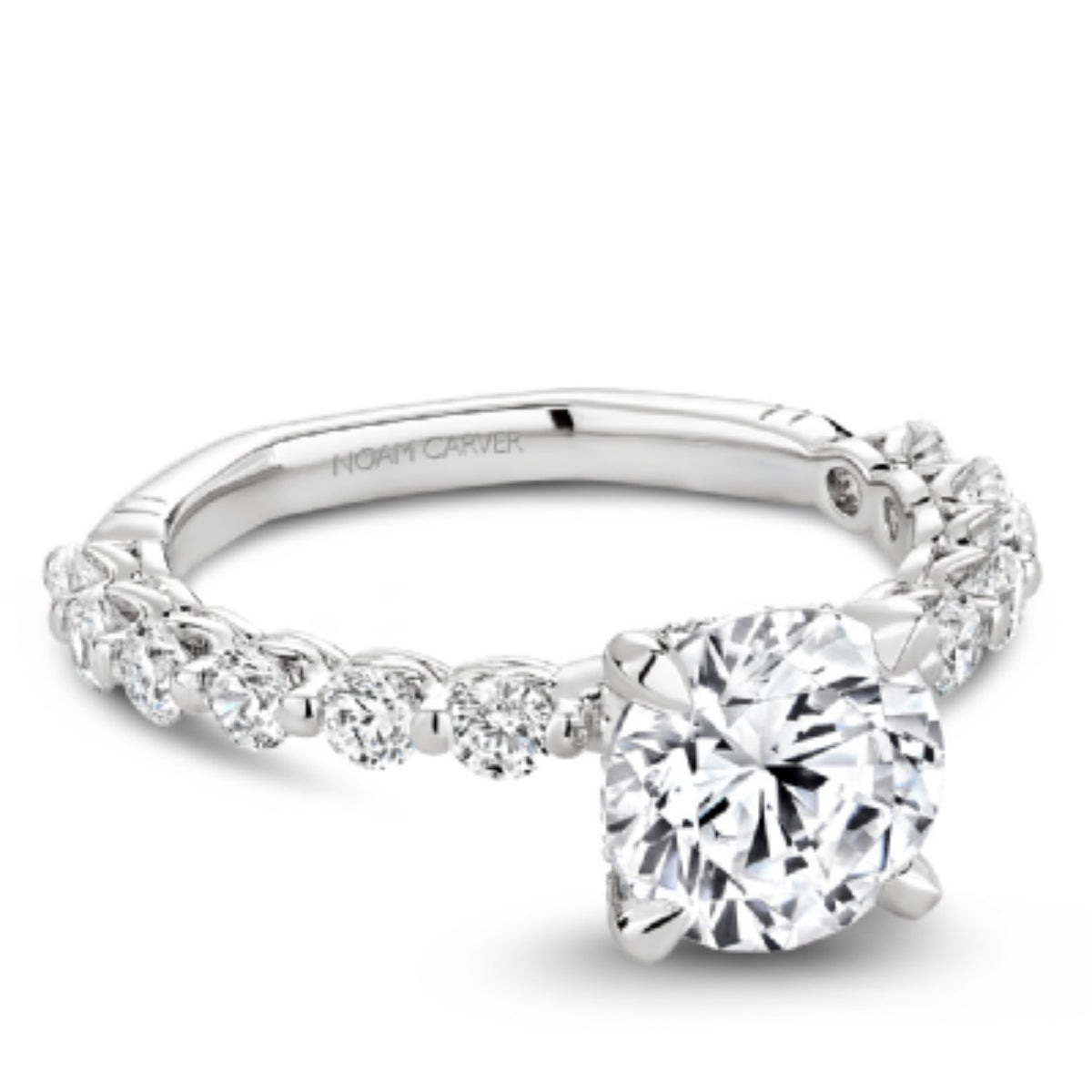 Noam Carver French Set Hidden Halo Diamond Engagement Ring | A096 – Ben ...