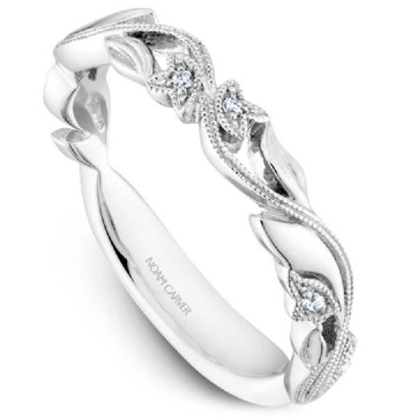 Emeli: Intricate Floral Carving Wedding Band