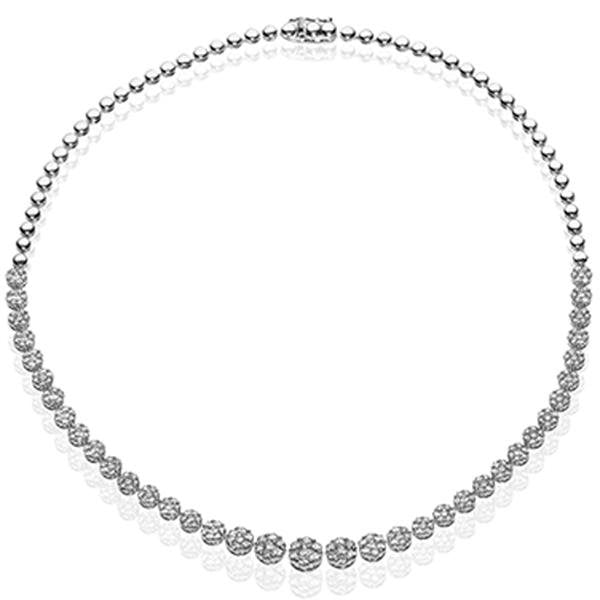 Simon G. 18K White Gold Graduating Pear shaped Diamond Necklace