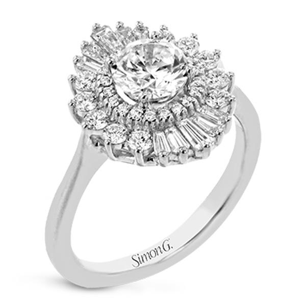 Round-Cut Engagement Ring In 18k Gold With Diamonds – Simon G. Jewelry