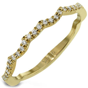 Simon G. Yellow Gold Curved Prong Set Diamond Wedding Ring – Ben Garelick