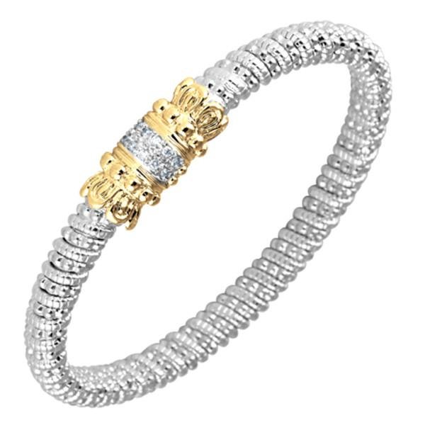 Buy Vahan Sterling Silver & 14K Yellow Gold 0.18 Ct Diamond Bangle Bracelet  | 20892D