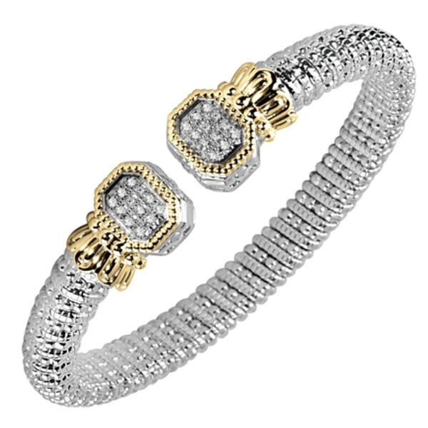 Buy Vahan Sterling Silver & 14K Yellow Gold 0.18 Ct Diamond Bangle Bracelet  | 20892D